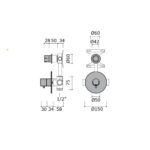 Groupe thermostatique mural encastrable Mina 44P2 Synth - Image 2
