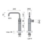Robinet mitigeur de lavabo haut Mina 4514140 Synth - Image 2