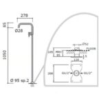 Mitigeur de lavabo sur pied Mina 6380T Stiriana - Image 2