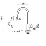 Robinet mitigeur de cuisine Mina Ava 9030 avec douchette extractible - Image 4