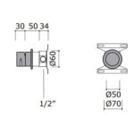 Robinet sur pied Mina G29090T Giotto + mitigeur de lavabo mural 7450 - Image 5