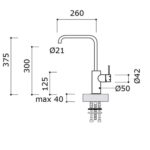 Robinet mitigeur d'évier de cuisine monocommande Mina Synth 9142 - Image 3