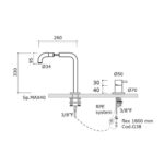 Robinet mitigeur de cuisine Mina Tide 96125 avec douchette extractible - Image 4