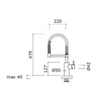 Robinet mitigeur de cuisine Mina Twin 9072 en acier inoxydable à deux jets - Image 4