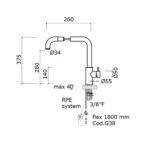 Robinet mitigeur de cuisine Mina Voda 9160 avec douchette extractible - Image 5