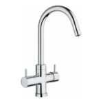 Mitigeur de cuisine 4 voies Schock Aquapura avec eau filtrée, chromé