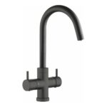 Mitigeur de cuisine 4 voies Schock Aquapura avec eau filtrée, noir