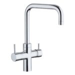 Mitigeur de cuisine 5 voies Schock Aquapura avec eau filtrée, chromé