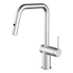 Mitigeur de cuisine Barazza 1rubevd + pommeau de douche en acier inoxydable satiné