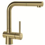 Mitigeur de cuisine Schock Laios avec pommeau de douche doré