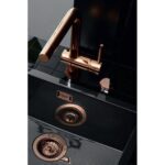 Mitigeur de cuisine Schock Laios avec pommeau de douche en or rose - Image 3