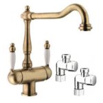 Mitigeur trois voies Schock Aquapura Style Classic + filtres à eau en bronze