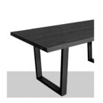 Nervi Table rectangulaire bois de chêne noir massif + pieds en métal - Image 2