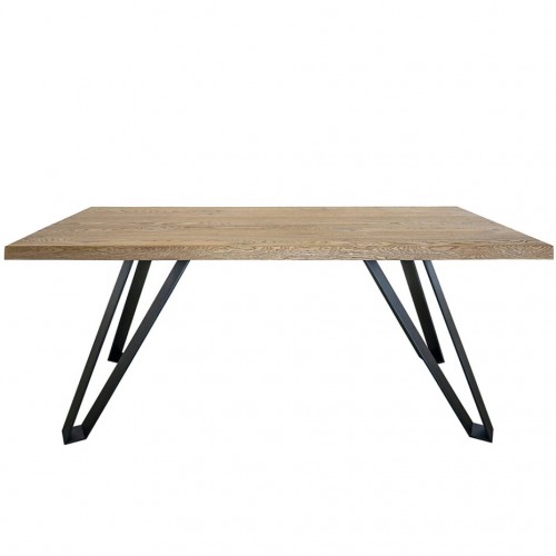 olso-table-bois-massif-artisanal-rectangulaire-pieds-en-metal Olso table bois massif artisanal rectangulaire + pieds en métal - Image 1