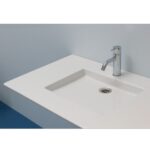 Lavabo mural Rapsel Albeus 80 cm en céramique blanche - Image 5