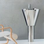 Lavabo sur pied Rapsel Euclide 50 cm en acier inoxydable - Image 2