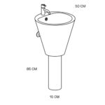 Lavabo sur pied Rapsel Euclide 50 cm en acier inoxydable - Image 5