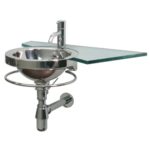 Évier Rapsel Hanacqua en acier inoxydable avec étagère en verre de 60 cm - Image 2