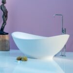 Baignoire îlot Rapsel Lavasca mini 180 cm velours blanc - Image 2