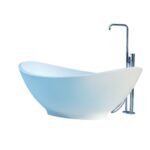 Baignoire îlot Rapsel Lavasca mini 180 cm velours blanc