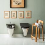 Bidet mural Rapsel Mary en acier inoxydable avec couvercle en wengé - Image 5