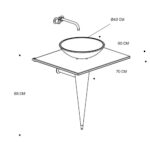 Lavabo en verre Rapsel Olimpia 70 avec plan de travail en cristal de 80 cm et pied chromé - Image 3