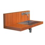 Lavabo Rapsel Pamplona 90 cm en bois de hêtre et acier inoxydable