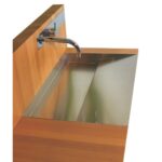 Lavabo Rapsel Pamplona 90 cm en bois de hêtre et acier inoxydable - Image 3