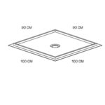Receveur de douche Rapsel Piattobase 90 x 100 cm en acier inoxydable à encastrer - Image 3