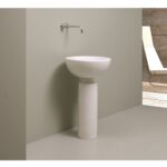 Lavabo de sol en céramique blanche Rapsel Positano 48 cm - Image 2