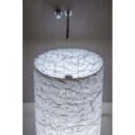 Lavabo sur pied Rapsel Vision 75 cm avec éclairage LED - blanc - Image 3