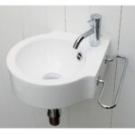 Lavabo mural Rapsel Wing 33 cm en résine titane blanche - Image 2