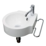 Lavabo mural Rapsel Wing 33 cm en résine titane blanche