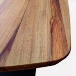 Roma Savona table en bois de tonneau massif avec pieds en métal noir 200 / 180 x 100 cm - Image 2