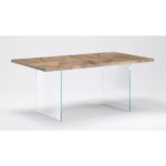 Table en bois moderne Jois de verre en chêne massif