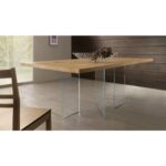 Table en bois moderne Jois de verre en chêne massif