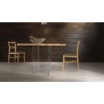 Table en bois moderne Jois de verre en chêne massif - Image 2