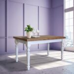 Tressa table à manger nordique en bois de sapin 140 x 80 cm fabriquée à la main - Image 2