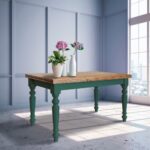 Tressa table à manger nordique en bois de sapin 140 x 80 cm fabriquée à la main - Image 3