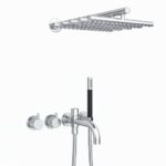 Mitigeur Vola 2441DT8-051 avec douchette et pommeau de douche pour baignoire