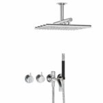 Mitigeur Vola 2441DT8-051A avec douchette et pommeau de douche pour baignoire