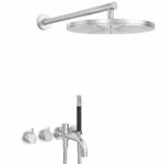 Mitigeur Vola 2441DT8-061 avec douchette et pommeau de douche pour baignoire