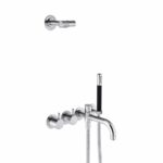 Mitigeur Vola 2441DT8-081 avec douchette et pommeau de douche pour baignoire