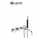 Mitigeur Vola 2441DT8-081D avec douchette et pommeau de douche pour baignoire