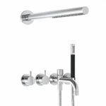 Mitigeur Vola 2441DT8-081ST avec douchette et pommeau de douche pour baignoire