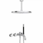 Mitigeur Vola 2441T8-061A avec douchette et pommeau de douche pour baignoire