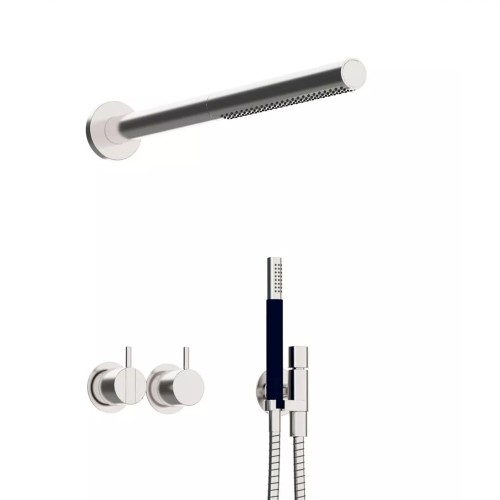 vola-2471-081st-set-doccia-miscelatore-da-incasso-soffione-doccino Ensemble de douche Vola 2471-081ST avec mitigeur intégré, pommeau de douche et douchette. - Image 1