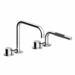 Robinet mitigeur de cuisine monocommande Vola 500MT1-590M avec douchette - 4 trous