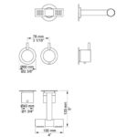 Ensemble mitigeur thermostatique de douche encastrable Vola 5281D + pommeau de douche - Image 2