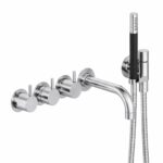 Mitigeur thermostatique Vola 5411C-071 avec douche intégrée - baignoire
